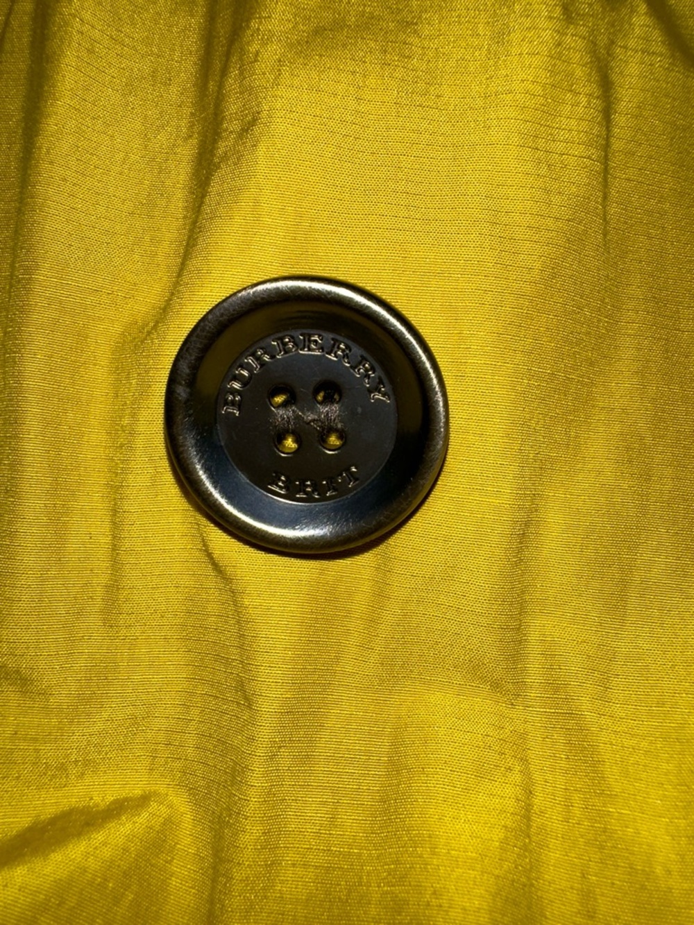Burberry Brit Yellow/Green Double-Breasted Trench Coat with Belt Sz 10 - Picture 5 of 13